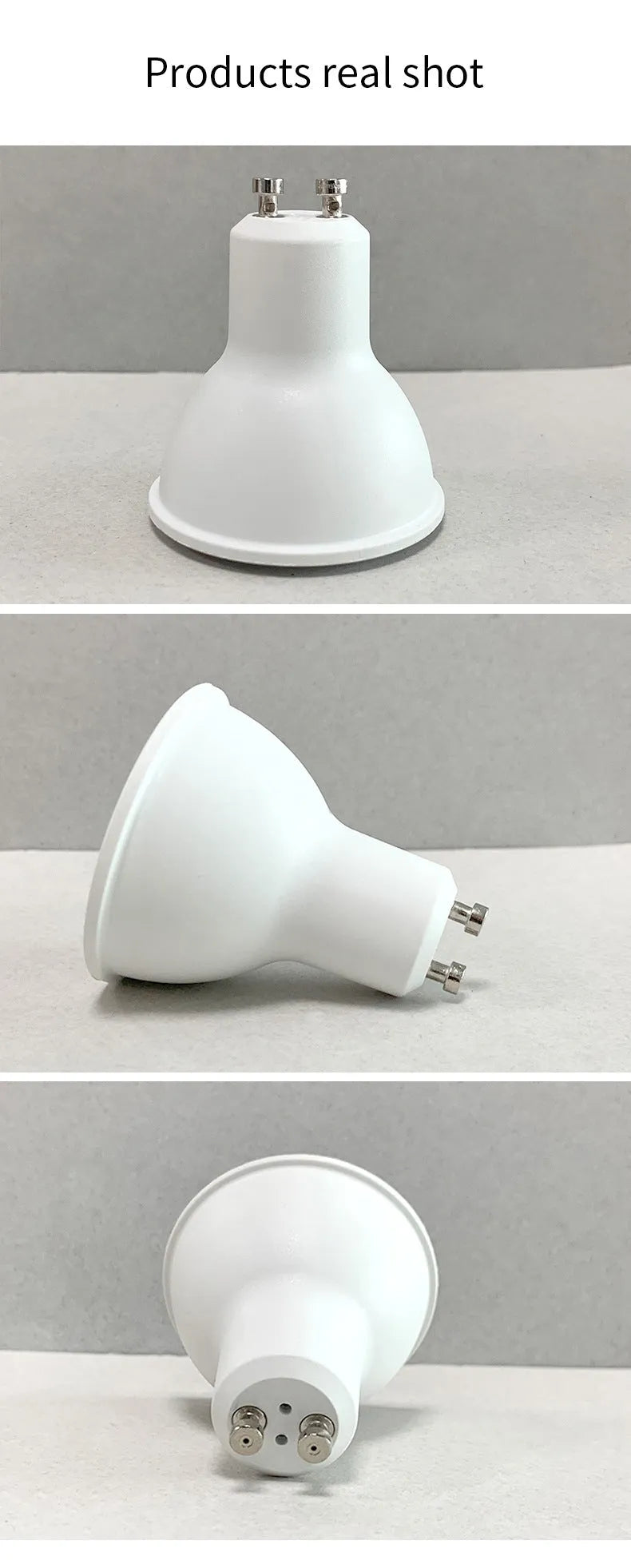 Smart GU10 LED spotlight bulb with RGBCCT colour adjustment and wifi connectivity for voice control