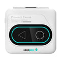 Compact Avocado Green Bluetooth mini thermal printer with charging cable and paper roll on a white surface.