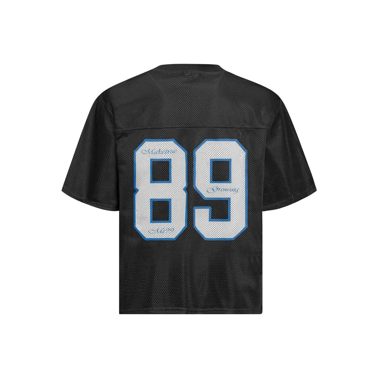 Loose-fit casual t-shirt with alphanumeric printing in black or white chemical fibre blend fabric