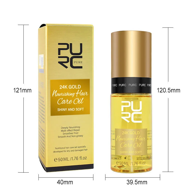 Yellow 50ml hair care essential oil bottle for curly hair and scalp treatment