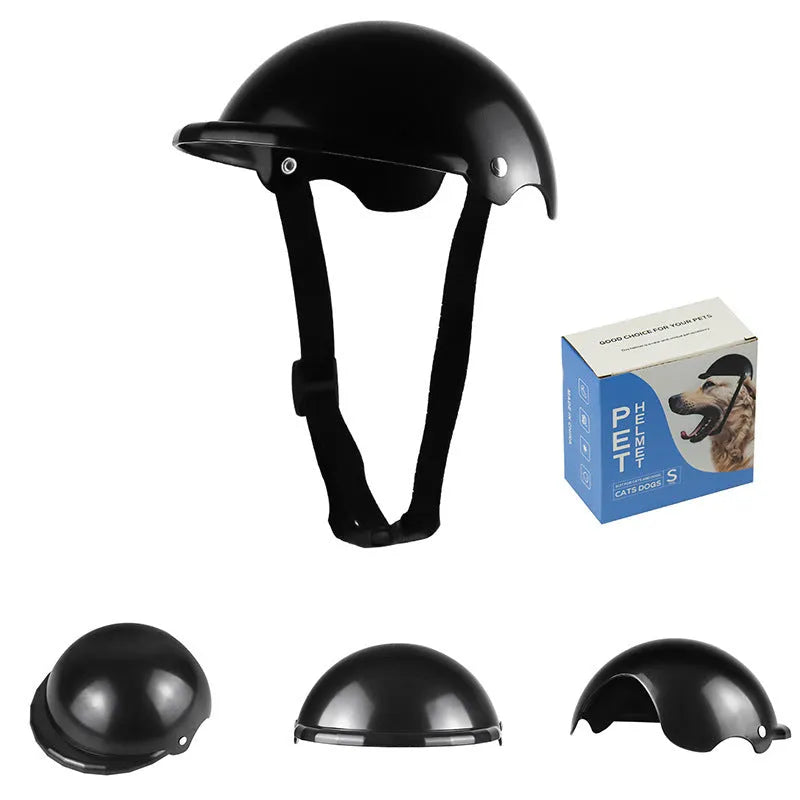 Small S size plastic pet motorcycle safety helmet in pink, black, yellow, or green colours