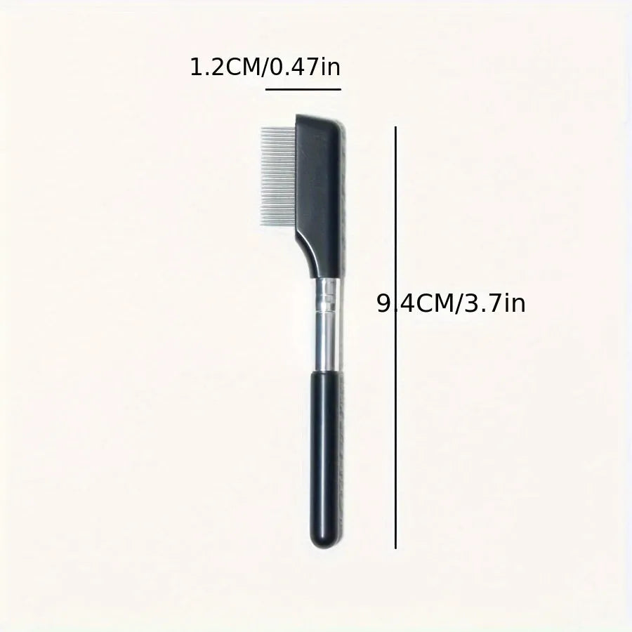 Black ambidextrous pet grooming brush with soft bristles and a fine-tooth comb for dogs and cats.