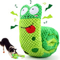 Dog puzzle toy in snail shape with velvet fabric and hidden food holes
