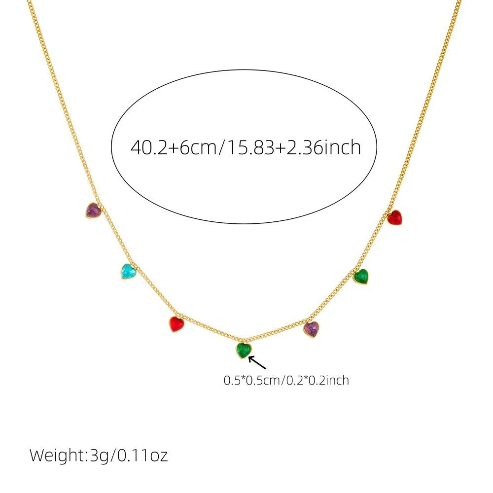 Gold-coloured heart pendant on a stainless steel chain necklace for women.