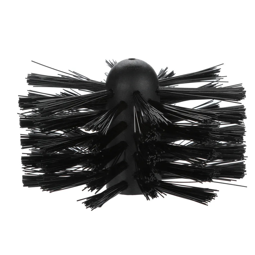 Flexible 600mm long dryer vent and chimney cleaning brush with nylon bristles.