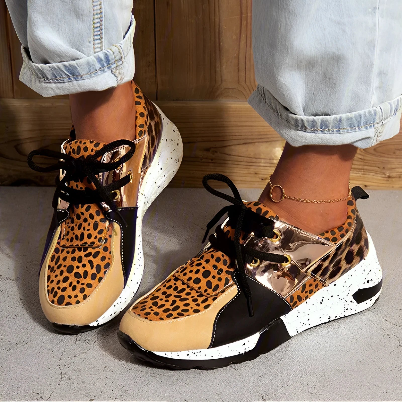 Women's suede casual sneakers with wedge heel in multiple colour options