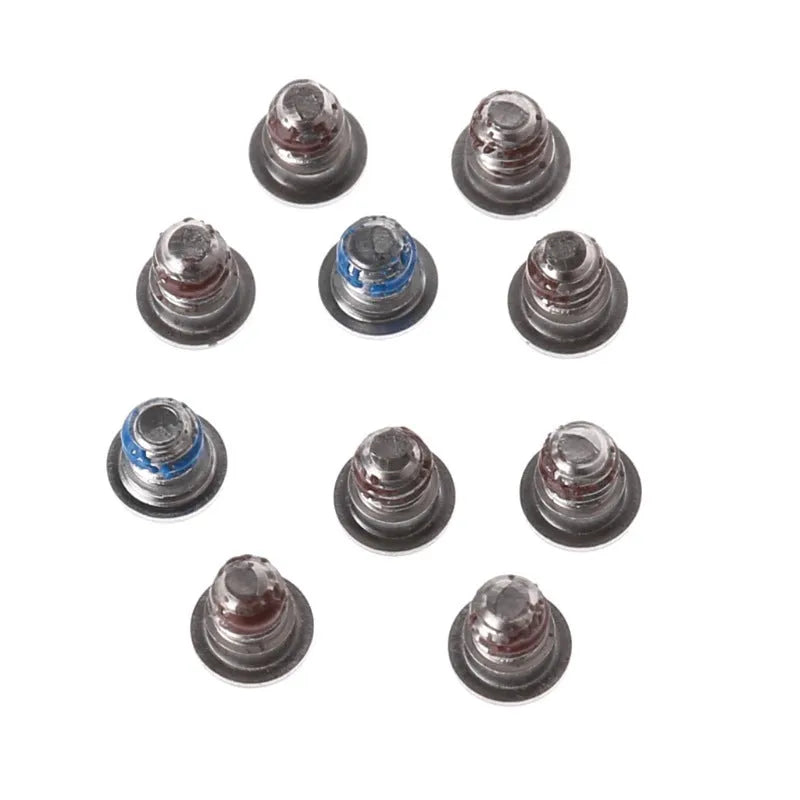 Ten metal replacement screws for MacBook Pro Retina A1502, A1398, A1425 bottom shell and speaker repair.