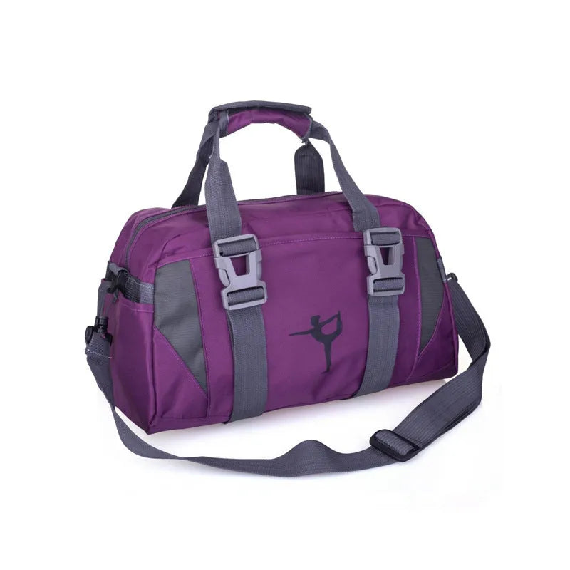 Nylon fitness duffel bag for yoga and gym equipment in a choice of colours and two sizes.