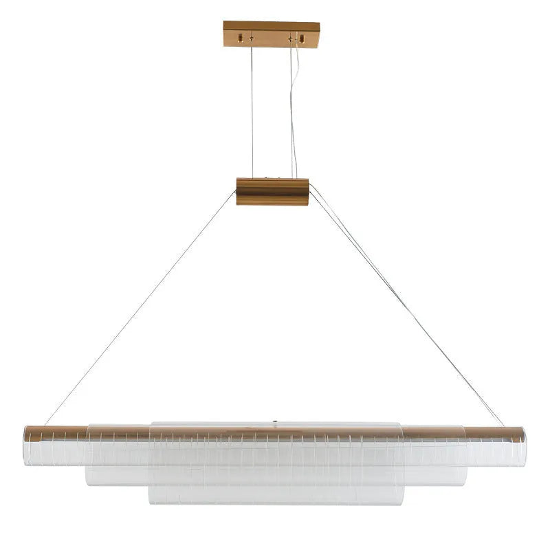 Modern glass pendant lamp with iron body for restaurant and bar lighting in three sizes