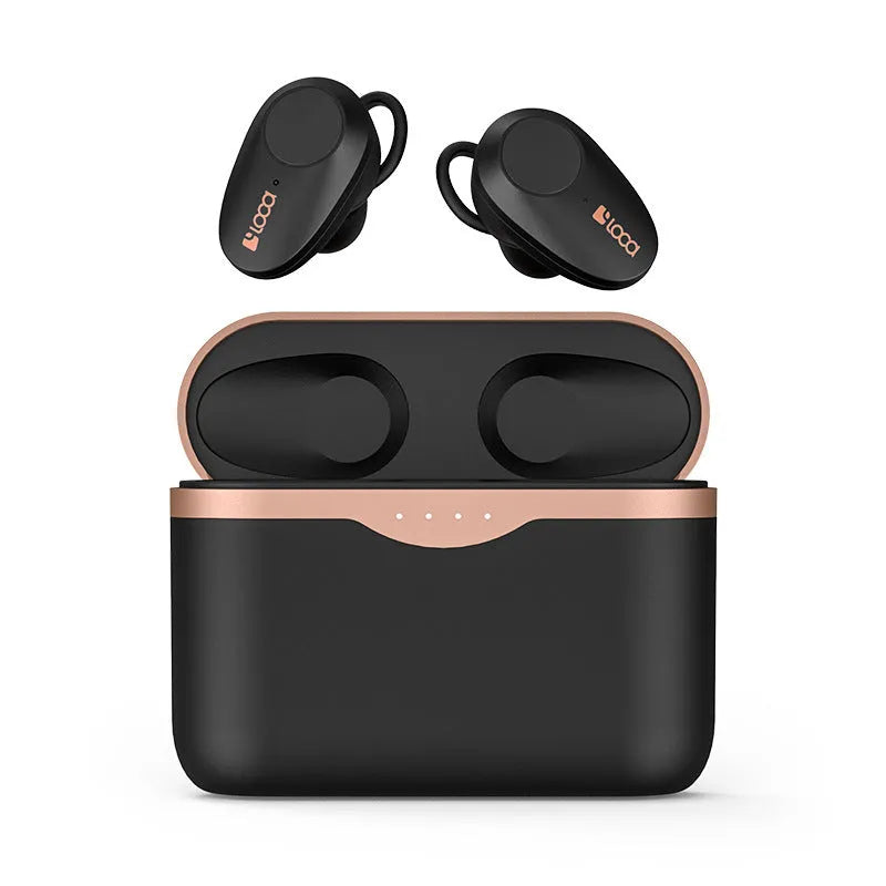 Black wireless Bluetooth stereo headset with charging stand featuring ANC noise cancellation and wireless charging