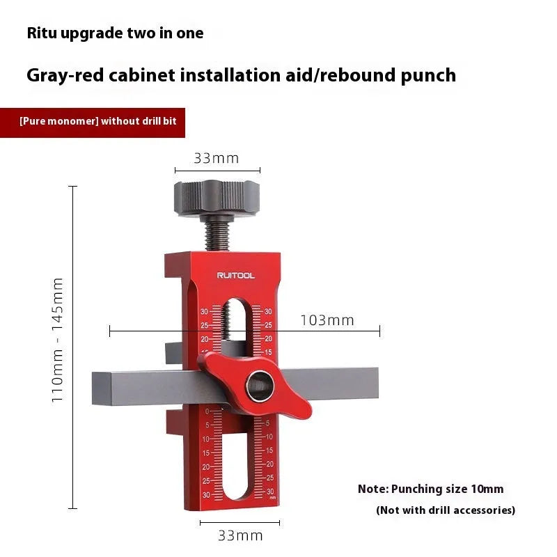Aluminium alloy cabinet door installation aid tool for woodworking and DIY projects