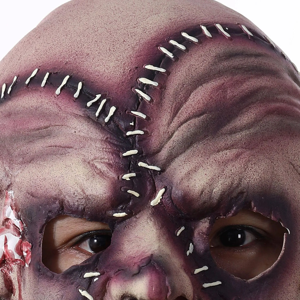 Three-sided grimace horror mask made from natural latex plastic for Halloween and costume parties