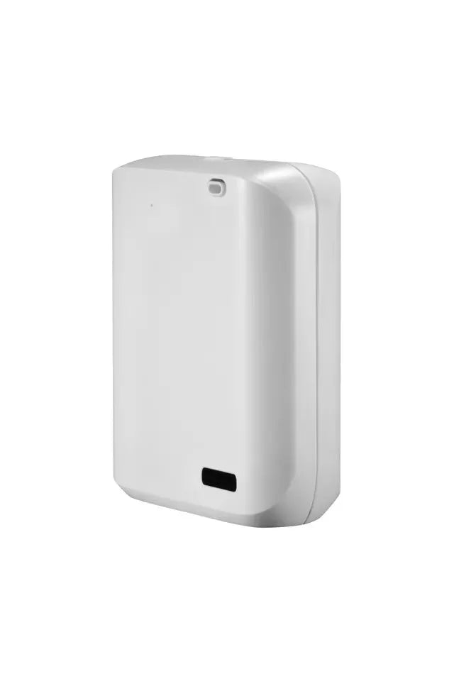White HVAC wall mount essential oil diffuser with 150ml capacity and smart app control features