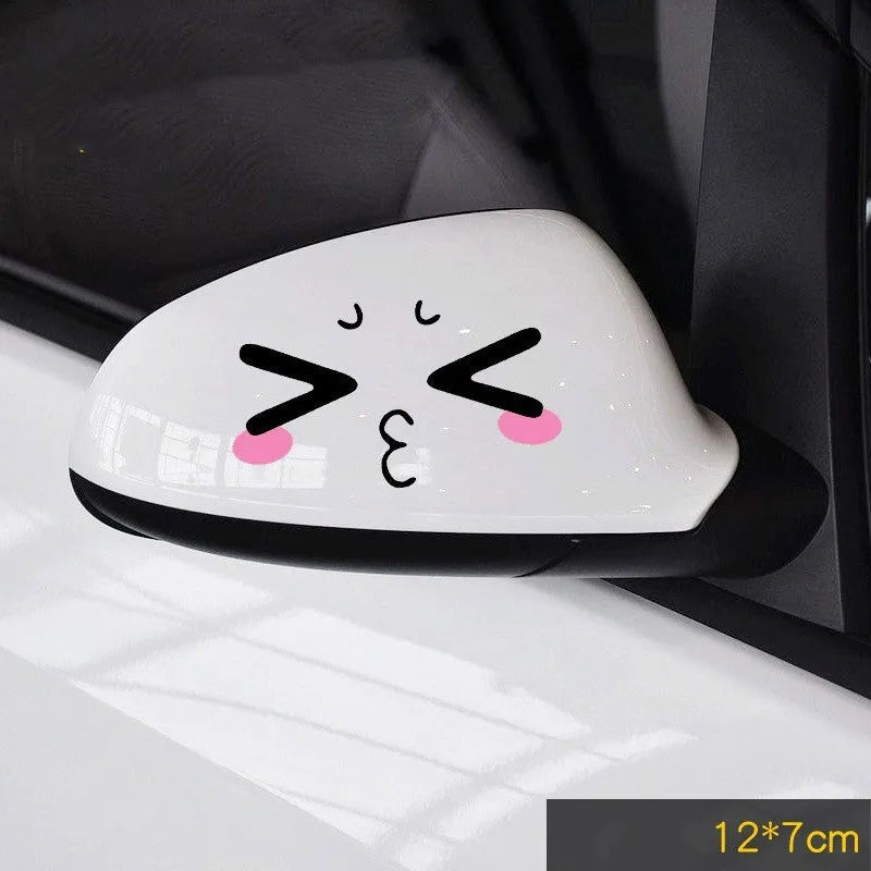 Reflective cartoon eye car body stickers pair for electric vehicle decoration