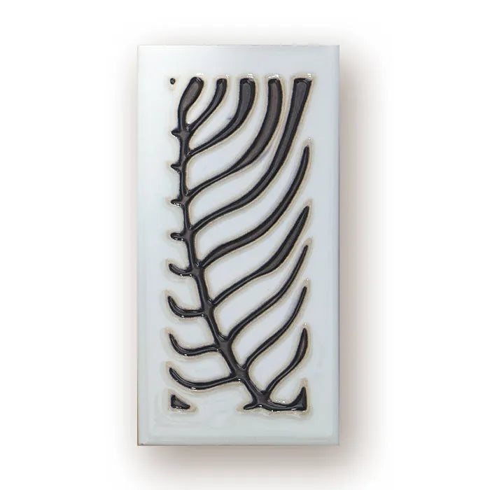 Handmade retro enamel ceramic doorplate showing number or Flower Patch design, 76mm by 152mm.