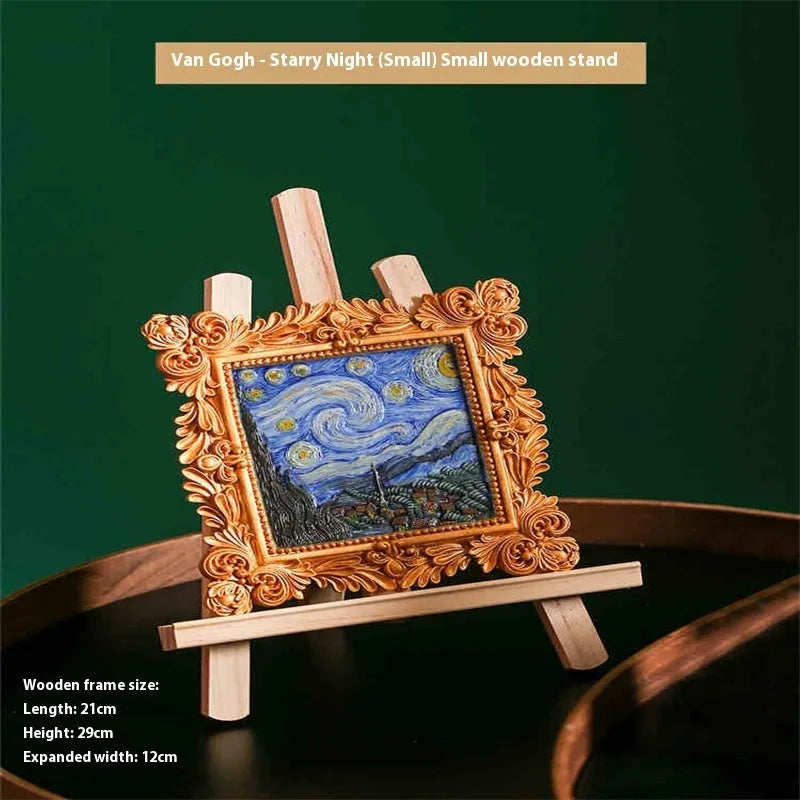 DIY oil painting by numbers kit on epoxy pottery canvas with brushes and paints for Van Gogh Starry Night