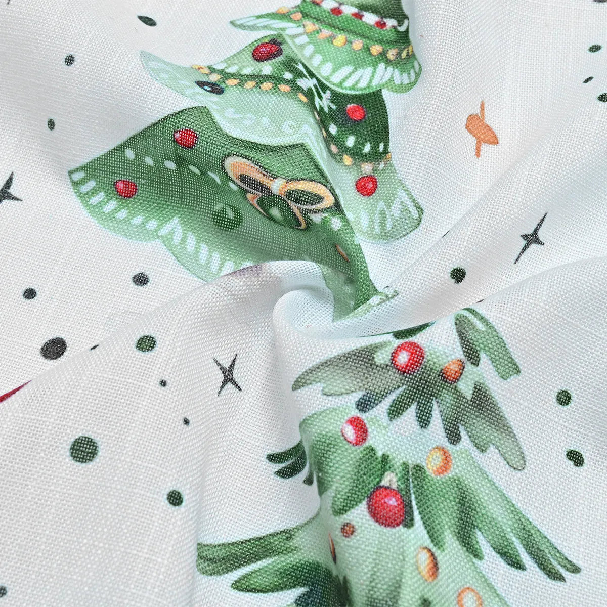 Polyester curtains with Christmas Forest punching pattern for sun shading in modern simplicity style