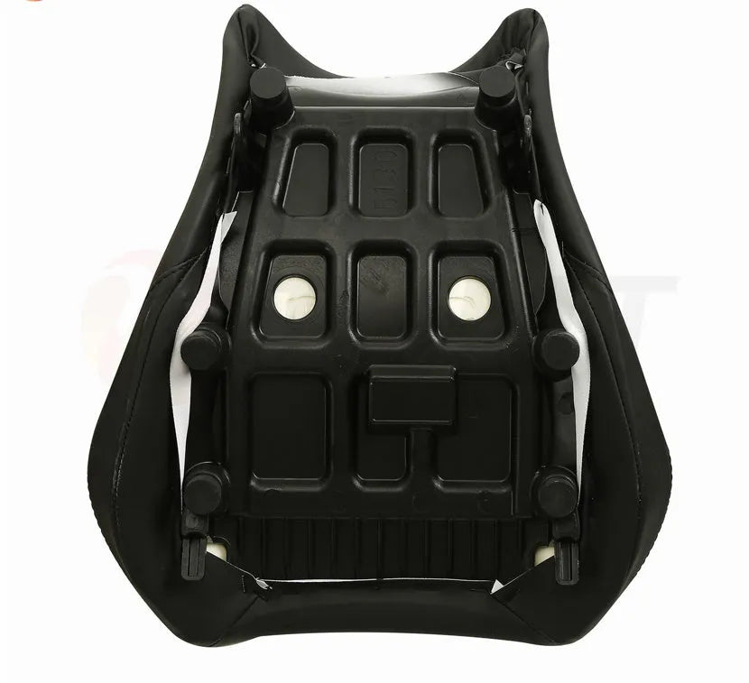 Suzuki GSXR1000 motorcycle front and rear seat covers made of black PU material