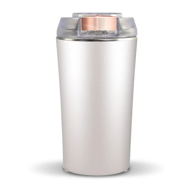 Blue mini electric grain crusher and spice grinder with stainless steel food-grade construction
