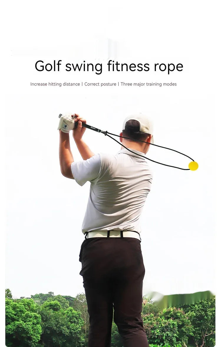 Black silicone elastic string golf swing correction training rope for practice