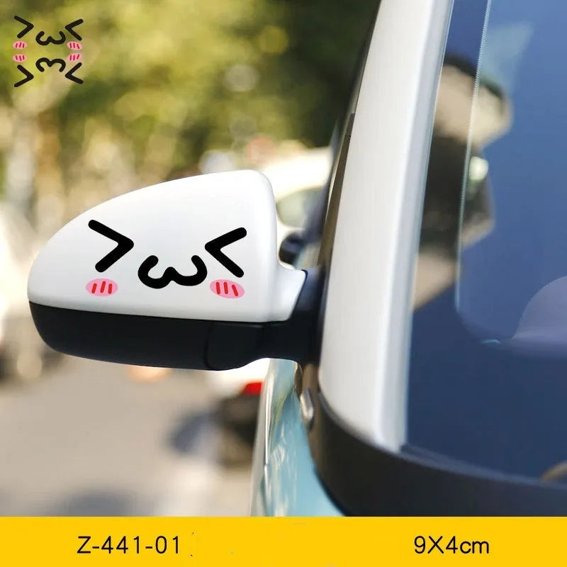 Reflective cartoon eye car body stickers pair for electric vehicle decoration