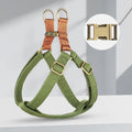 Brown vest-style dog leash with adjustable cotton chest harness and nylon lead for small dogs