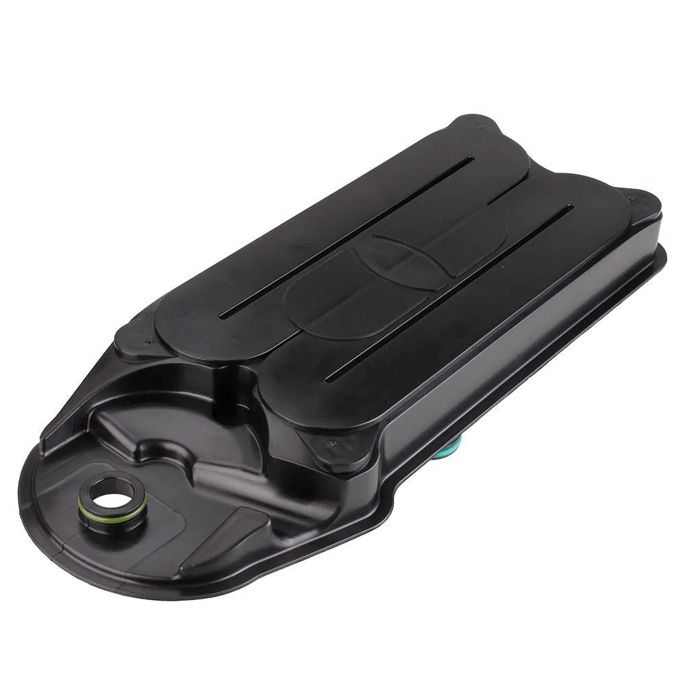 Black automotive crankcase ventilation filter for Ram 6.7L Cummins diesel engines