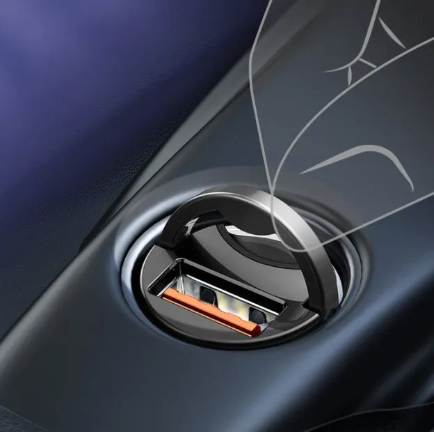 Baseus electro-optical grey 30W PPS mini car charger with 1 metre cable