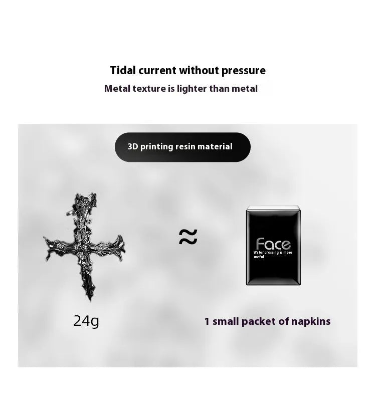 Gothic cross design hard resin headphone cover for Apple AirPods Max in silver colour
