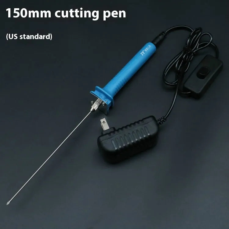 Blue electric heating cutter with plastic handle for cutting foam polystyrene and pearl cotton boards