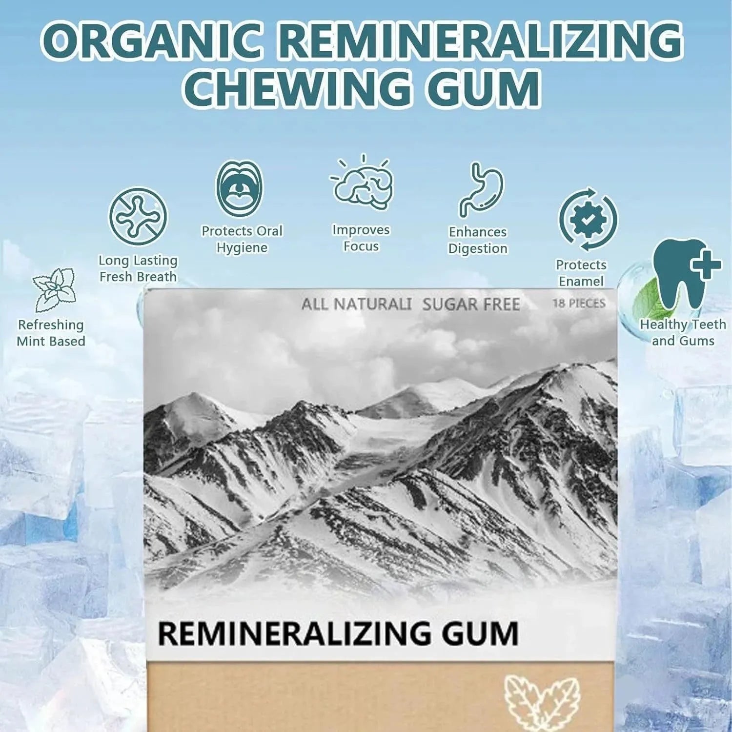 Frankincense mint supplement box with 18 vegetarian capsules containing herbal extract