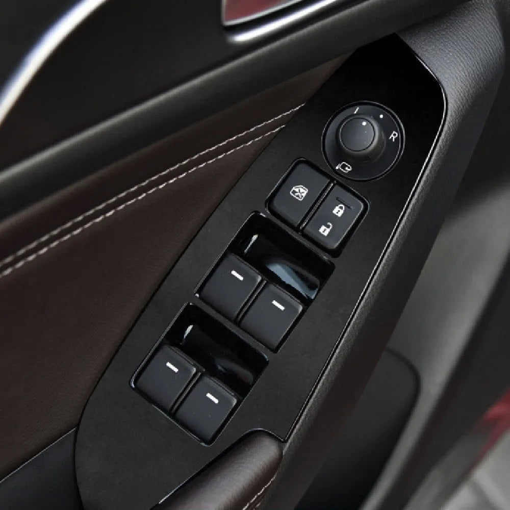 Four TPU protective films for car door control panel glass switches on 2014-2019 vehicles