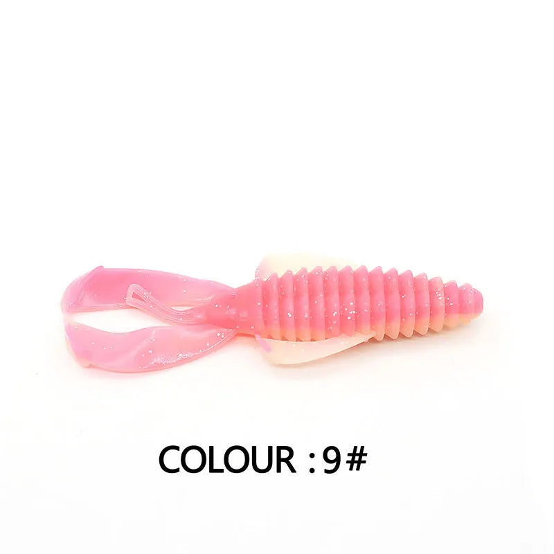 PVC fishing soft bait lure in 8cm and 12cm sizes with multiple colour options for anglers