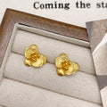 Retro flower earrings with copper construction and electroplated gold or silver finish