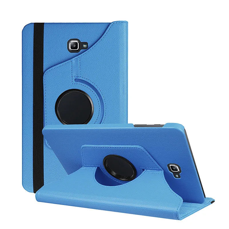 Rotating leather clamshell tablet case for iPad 1 shown in multiple colour options