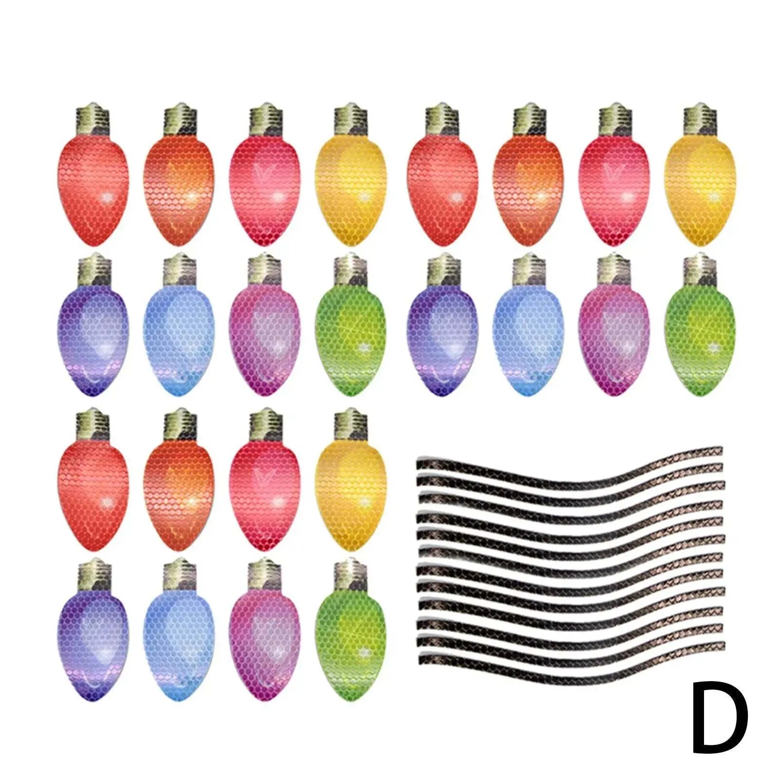 Christmas light bulb reflective magnetic stickers for car and refrigerator decoration