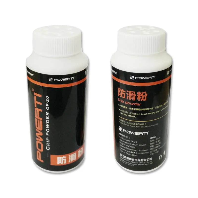White magnesium carbonate sports anti-slip powder in container for weightlifting and racket sports