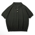 Retro knitted cotton short-sleeved T-shirt in slim fit with solid colour design