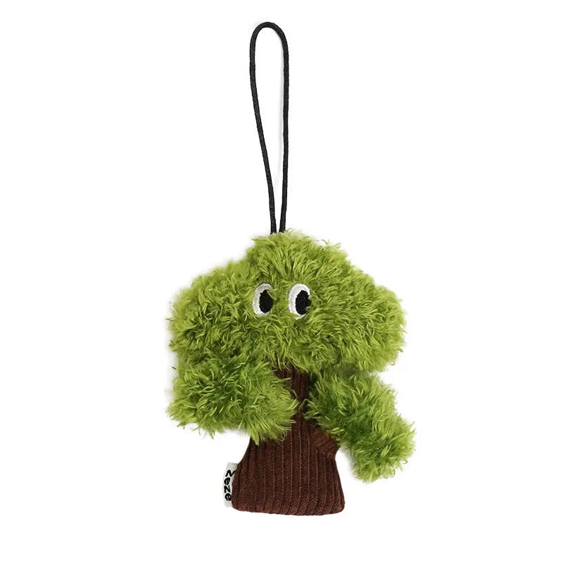 Pine tree shaped cat chew toy pendant that doubles as a tease stick.