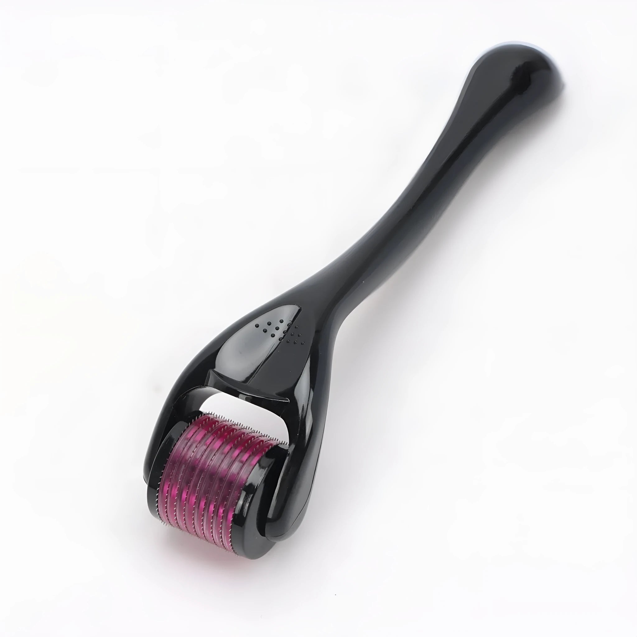 Professional 540 needle dermaroller for mechanical font with coloured handle and wheel, showing sterile stainless steel needles.
