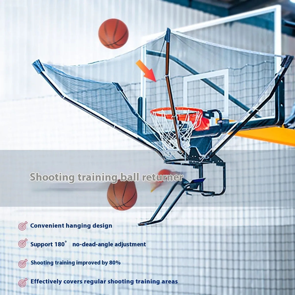 Basketball training ball return machine with automatic serve function for solo shooting practice