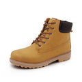 Men's pink high-top lace-up Martin boots with velvet lining and a flat rubber sole.