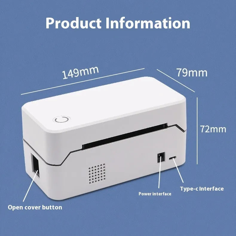 TDL401H compact thermal receipt printer with Bluetooth and USB connectivity.
