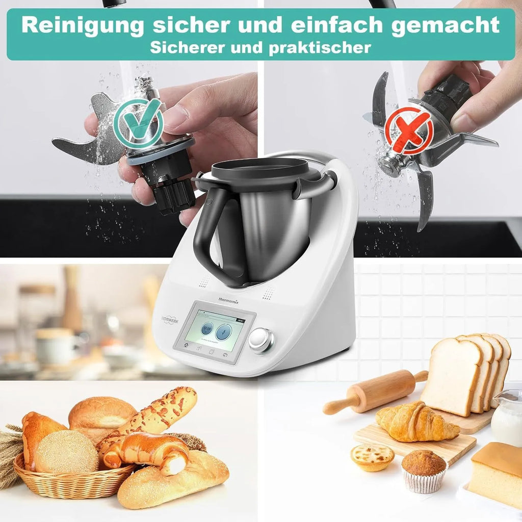Thermomix TM6 and TM5 stainless steel dough knife replacement with ceramic construction