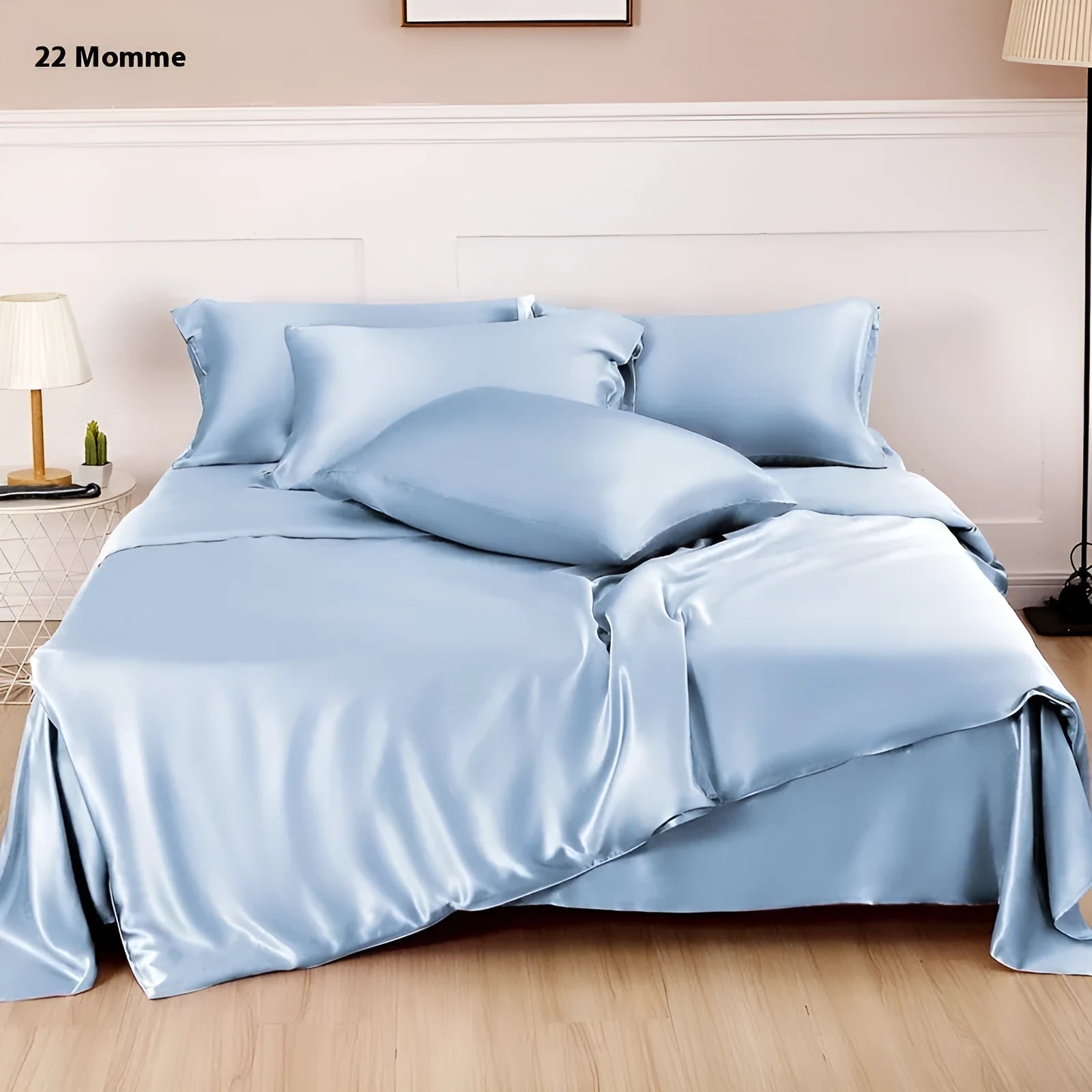Silk duvet cover in lotus pink colour showing double-sided construction and plain weave texture