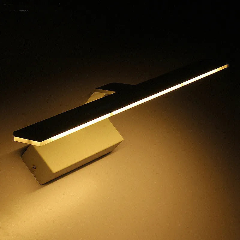 White LED bathroom mirror headlight with lighted frame, 520mm long.