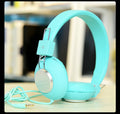 Wired sports earphones with head-mounted design in six colour options showing 3.5mm plug