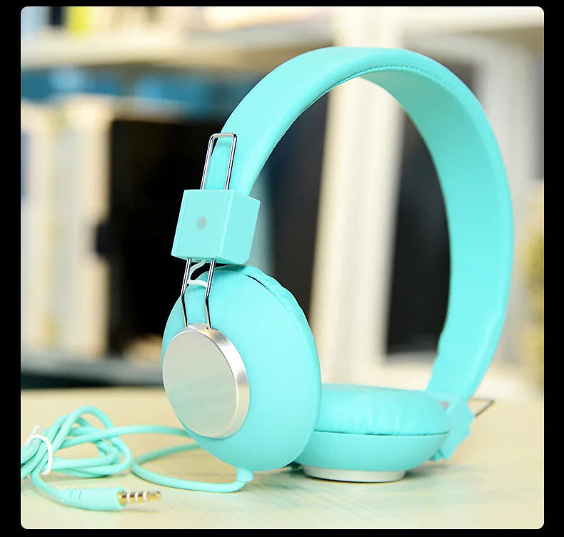 Wired sports earphones with head-mounted design in six colour options showing 3.5mm plug