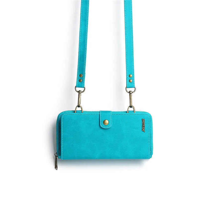 Detachable magnetic wallet phone case in black showing both attached and separated configurations