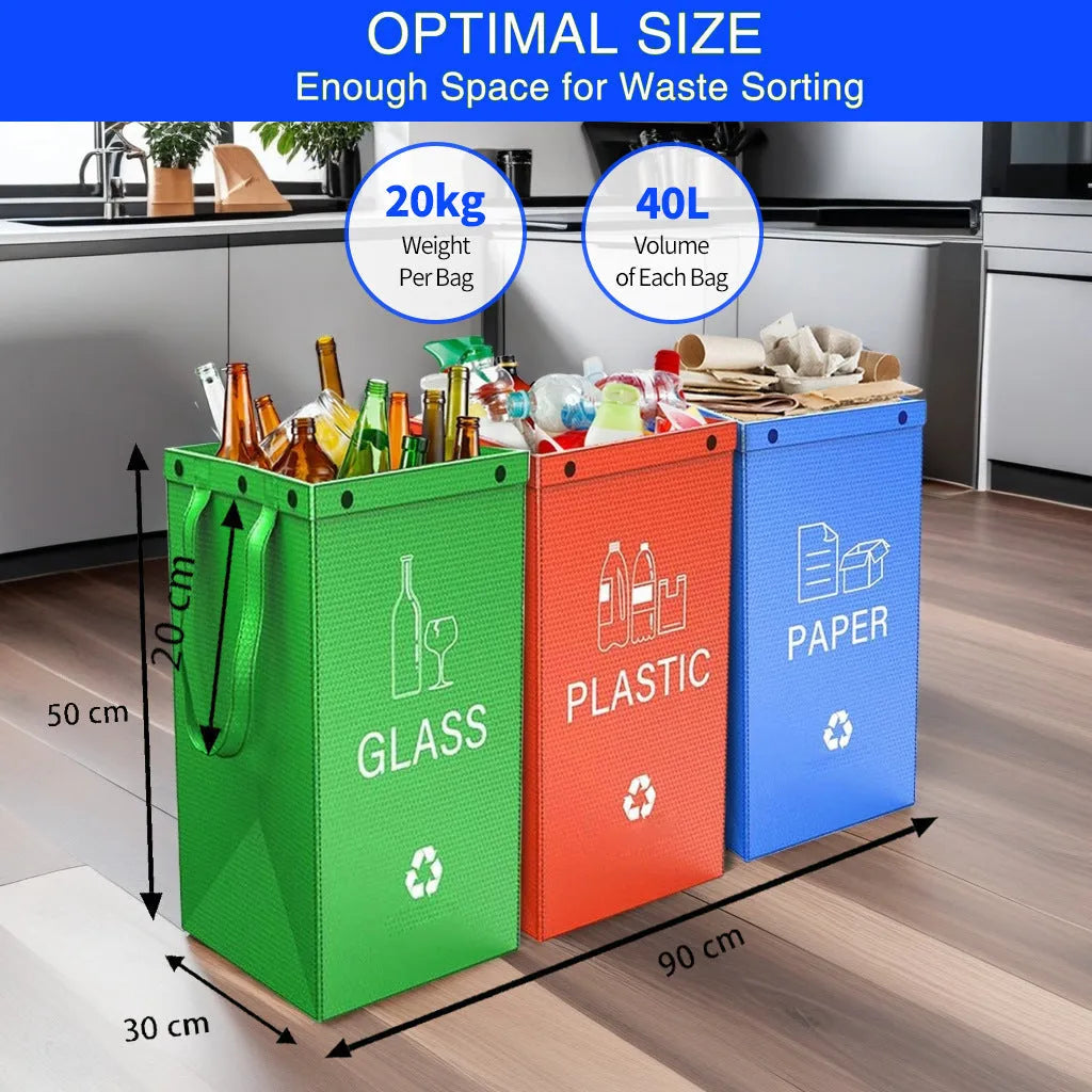 Blue 40-litre rectangular PP plastic household dustbin with a dustbin liner inside.
